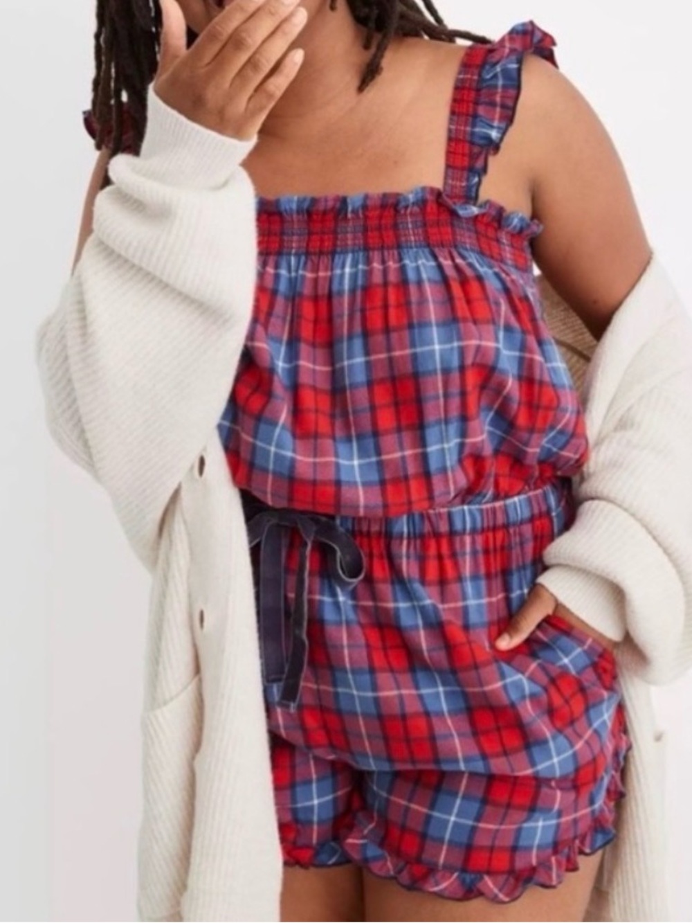 NWT Aerie | Plaid Flannel Romper